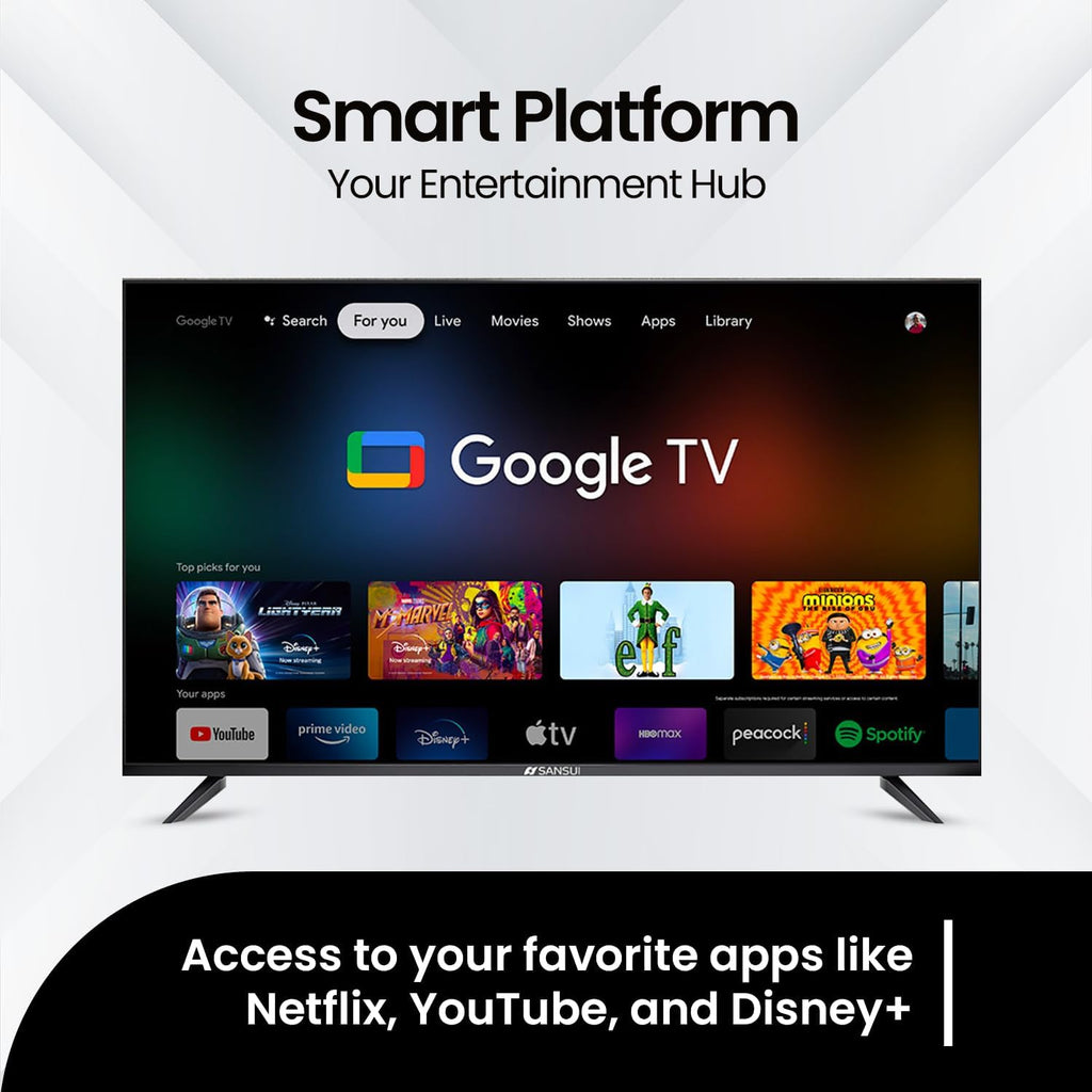 SANSUI 55' OLED 4K Ultra HD Smart TV with 120Hz Refresh Rate, AI-Powered Karaoke, Dolby Vision, Dolby Atmos, Google TV