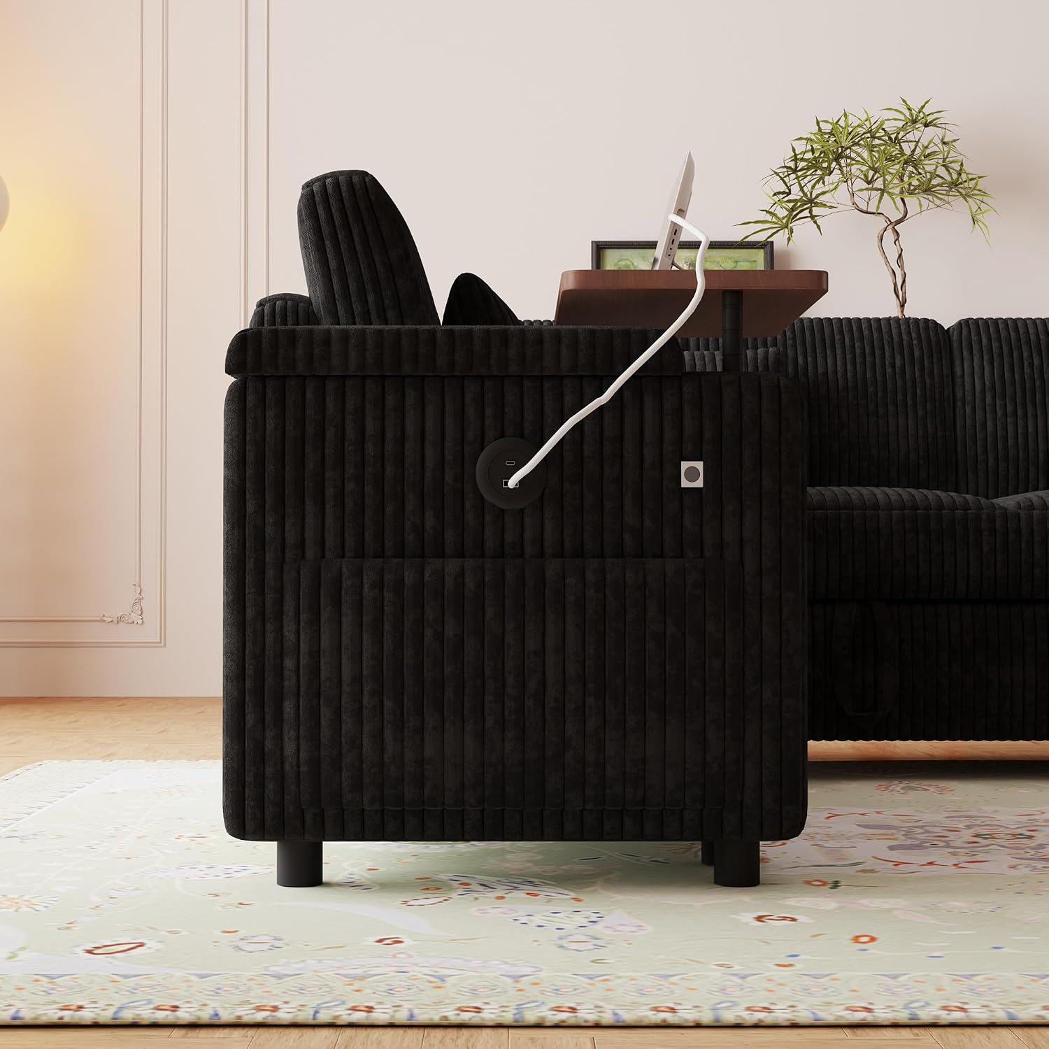 Oversized Modular Sectional Sleeper Sofas with Pull Out Bed, Comfy Cloud Sectional Couches with Storage, Convertible L Shaped, U Shaped, V Shaped Corner Couch That Turns Into Bed for Living Room