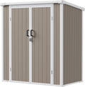 5x3 Compact Outdoor Shed with Slant Roof Design, All-Resin Build for Side Yard, Holds Lawn Equipment, Bicycles and Seasonal Items, Warm Gray