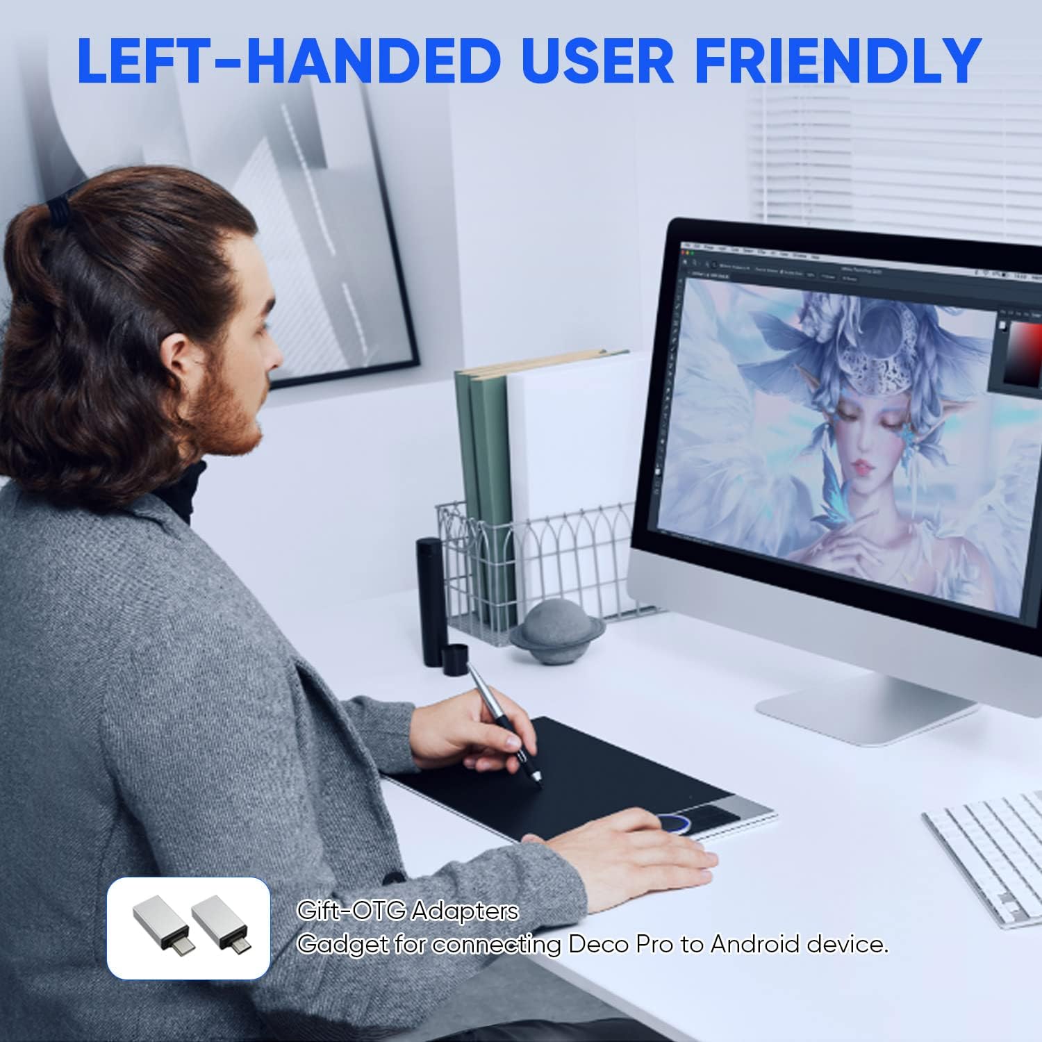 XPPen Deco Pro MW Bluetooth Drawing Tablets 11 Inches Wireless Drawing Tablets 8 Customizable ExpressKeys Art Tablet with 2 Dial Wheels Pen Tablet for Drawing, Painting and Remote Learning