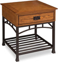 Homestyles Modern Craftsman Distressed Oak End Table
