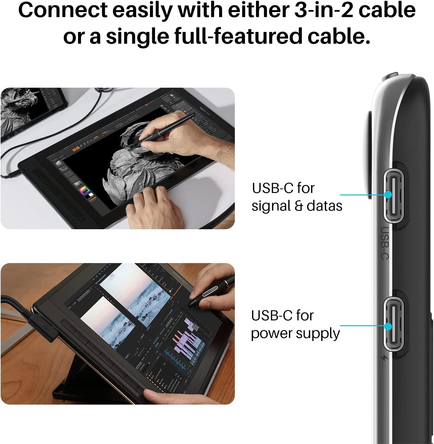 HUION KAMVAS Pro 16 2.5K QHD Drawing Tablet with Screen QLED Full-Laminated Graphics Tablet with Battery-Free Pen, 15.6inch Digital Art Tablet Compatible with Mac, PC, Android & Linux (Renewed)