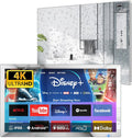 Haocrown 32' 4K Ultra HD Smart Bathroom Mirror TV, IP66 Waterproof, Android 13 System with Voice Remote,ATSC Tuner, 500 cd/㎡ High Brightness (Black Frame, 2025 Model)
