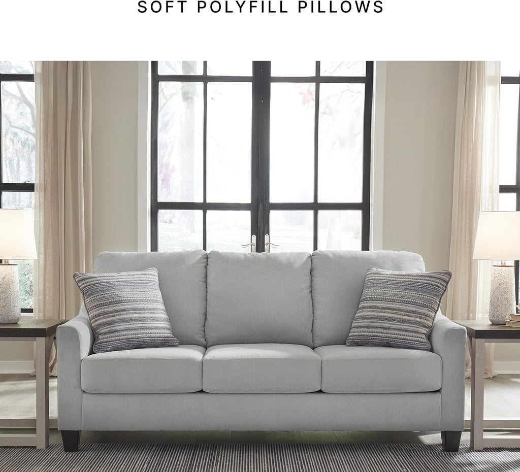 Signature Design by Ashley Adlai Casual Sofa with 2 Toss Pillows, Light Gray