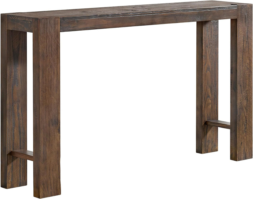 Alaterre Furniture Classic Solid Wood Console Table - 56 Inch Modern Farmhouse Entryway Table - Easy Assembly Living Room Furniture for Behind The Couch, Entryway, or Hallway (Brown)