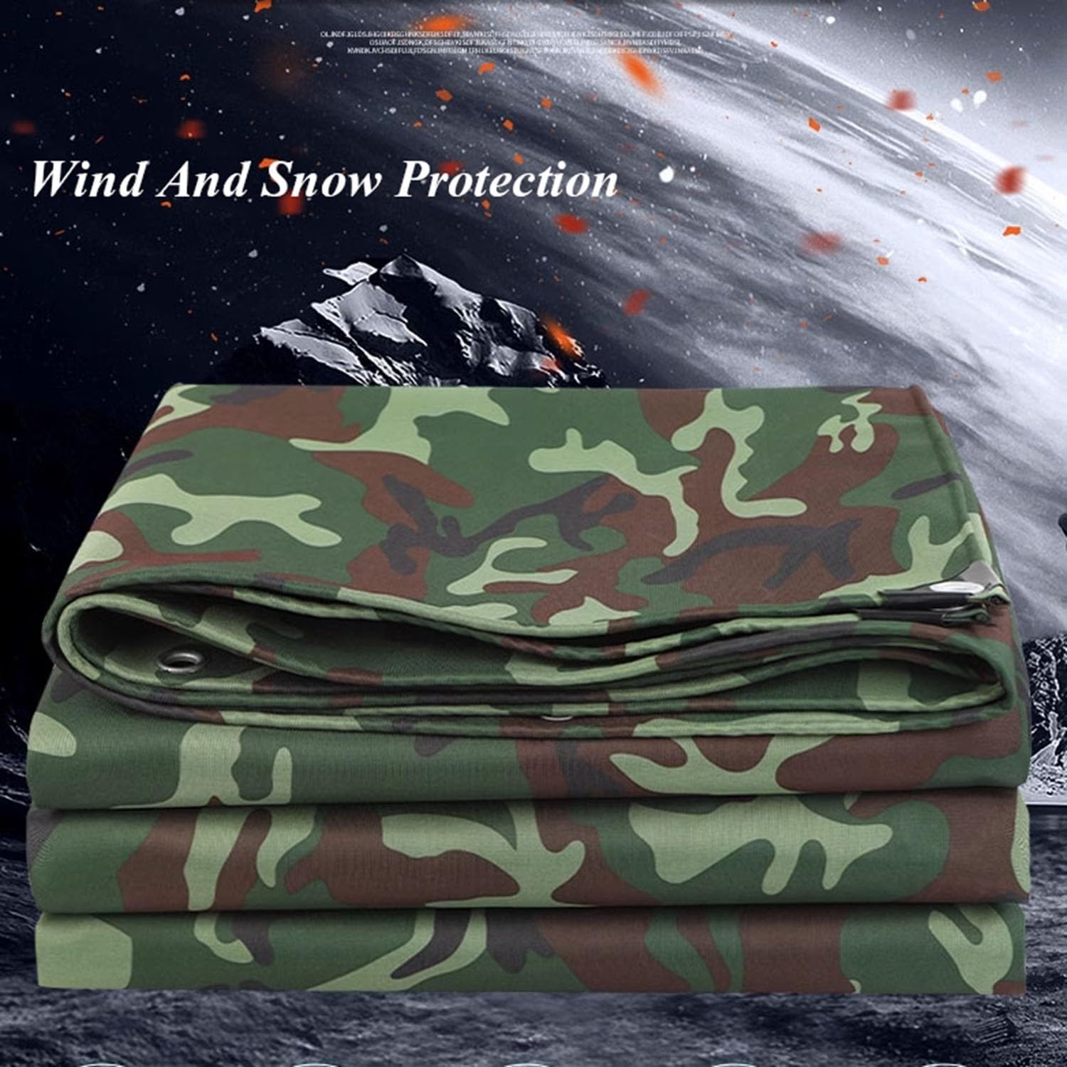 6Mil Thick Outdoor Tarp, Camping Tarp Shelter Waterproof with Grommets 5x6.5ft-38x39ft Tarpaulin Cover Army Green for Pool, Car, Boat Home(38x39ft)