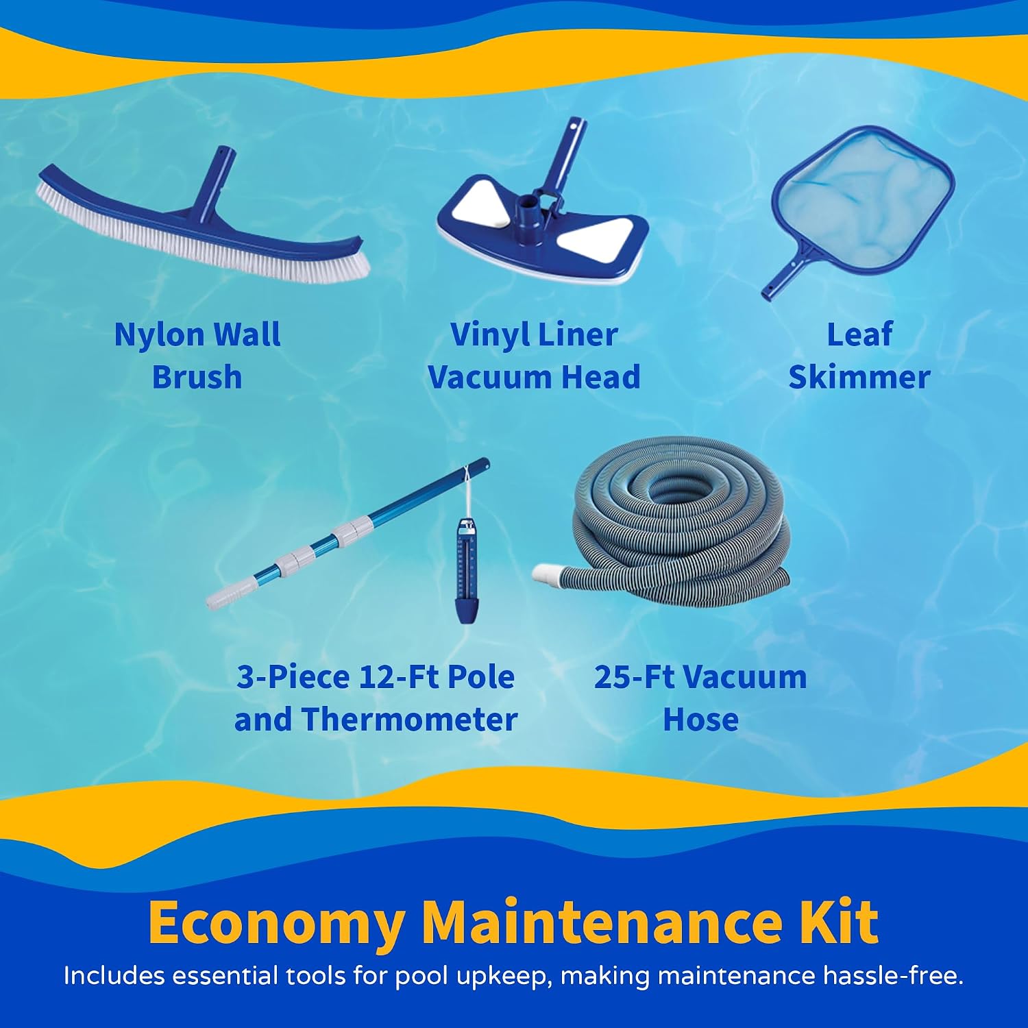 Riviera 18-ft Round 54-in Deep 8-in Top Rail Metal Wall Swimming Pool Package