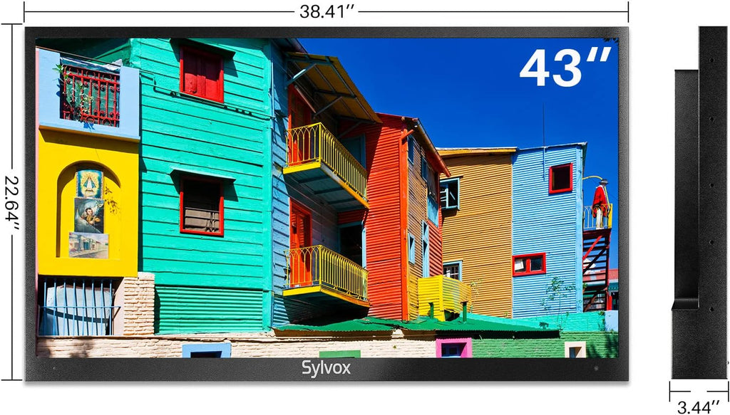 SYLVOX 43 Inch Outdoor Smart TV QLED 4K UHD Waterproof TV, 2000NIT High Brightness Built-in Google Assistant Anti-Glare, Suitable for Outdoor Shaded to Bright Light Areas (PoolproQLED Series)