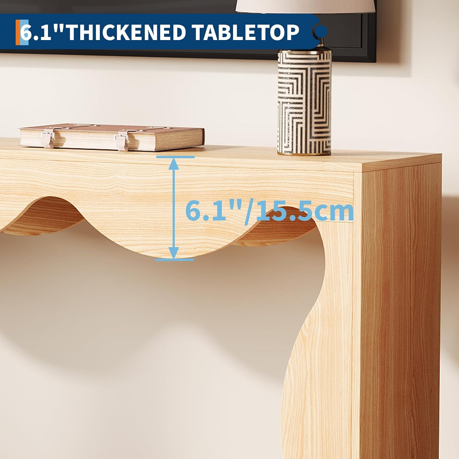 63' Long Console Table for Entryway, Wooden Entry Table, Behind Couch Tables with Storage, Industrial Console Sofa Tables for Living Room, Hallway, Entrance, Foyer
