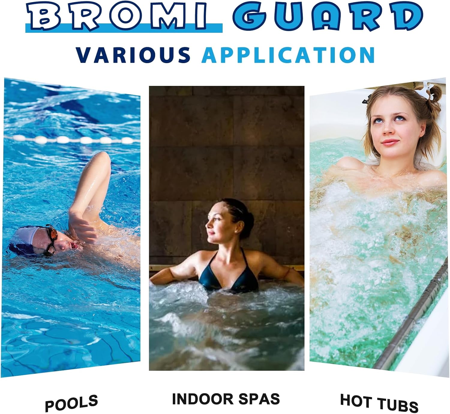 Bromine Tablets for SPA Hot Tub 50LB Tabs Brominating Tablets Booster Eliminates Bacteria Algae Soft Water Feel No Chlorine Odor Chemical Sanitizer Chlorine Alternative
