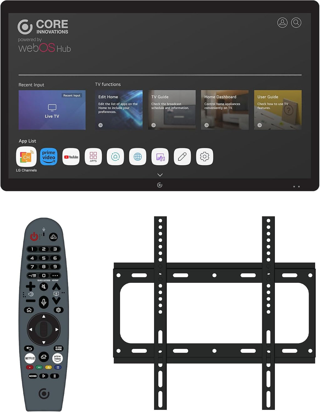 55 Inch Outdoor Smart TV, 4K UHD HDR LED Weatherproof Television, LG webOS, Patio & Backyard TV for Partial Sun, IP55 Rated, Includes Wall Mount