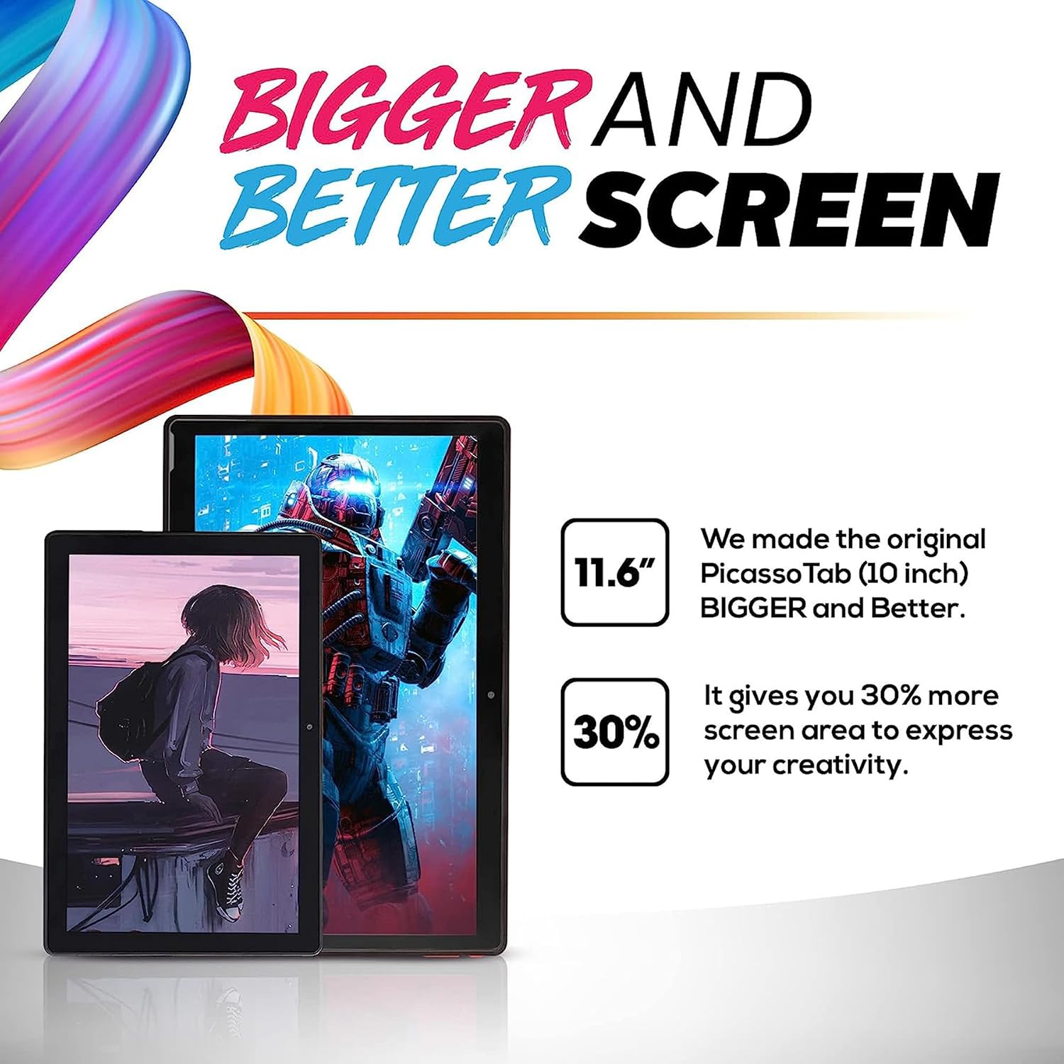 PicassoTab XL Drawing Tablet • No Computer Needed • 11.6' Screen • Drawing Apps • Tutorials • 4 Bonus Items • Stylus Pen • Portable • Standalone • Best Gift for Beginner Digital Graphic Artist • PCXL