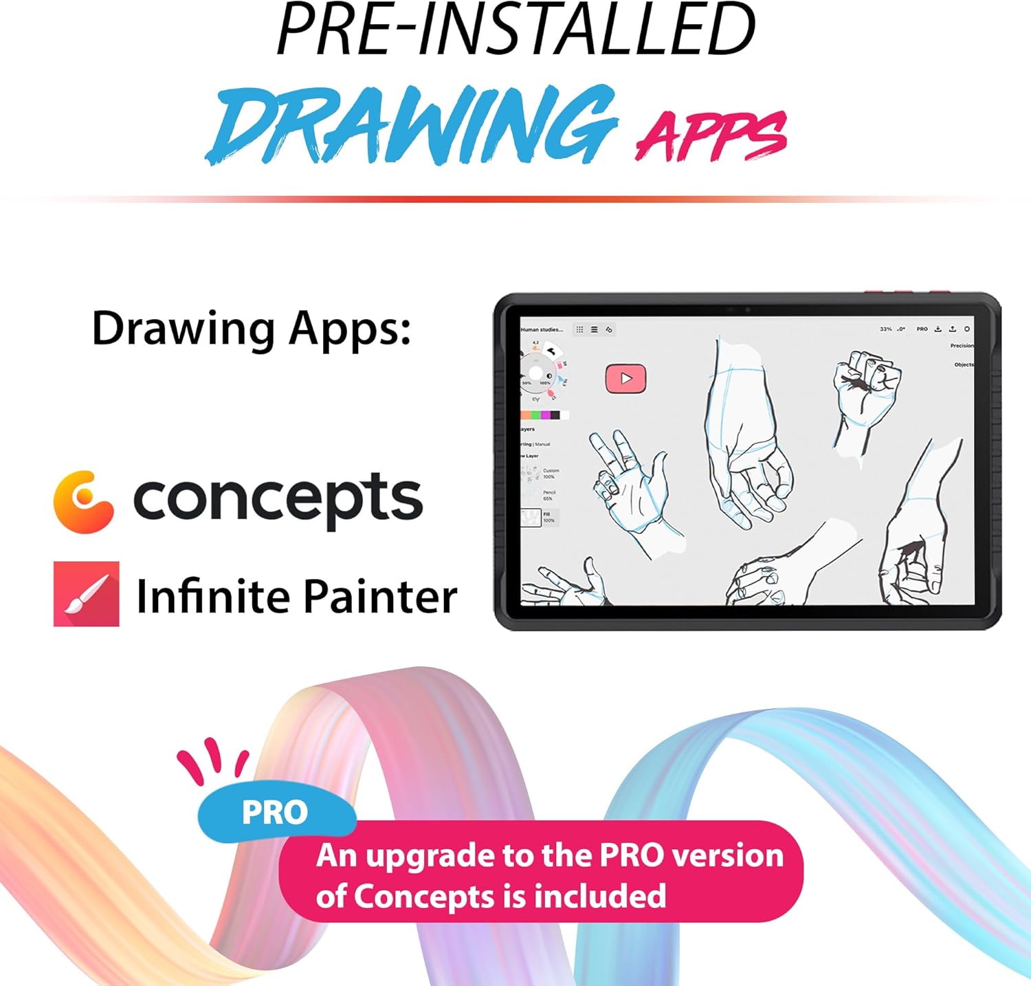 PicassoTab A12 Drawing Tablet • No Computer Needed • Large 12' Laminated 2K Screen • Lifetime PRO Drawing & Tutorials Apps • Stylus Pen • Android 14 • Standalone Graphics Tablet for Artists • A12