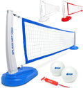 GoSports Splash Net PRO Pool Volleyball Net - Red, White, or Blue - Includes 2 Water Volleyballs and Pump