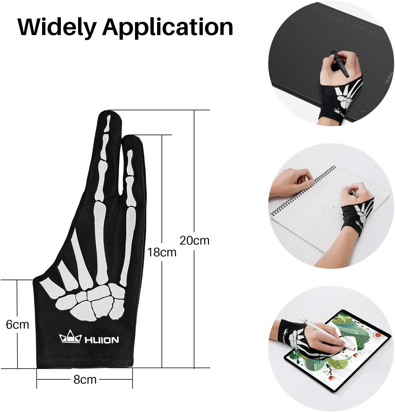 HUION Inspiroy Dial 2 Bluetooth Wireless Graphics Drawing Tablet with Dual Dials Bundle with Sketelon Glove for Digital Art, Animation and Graphics Design