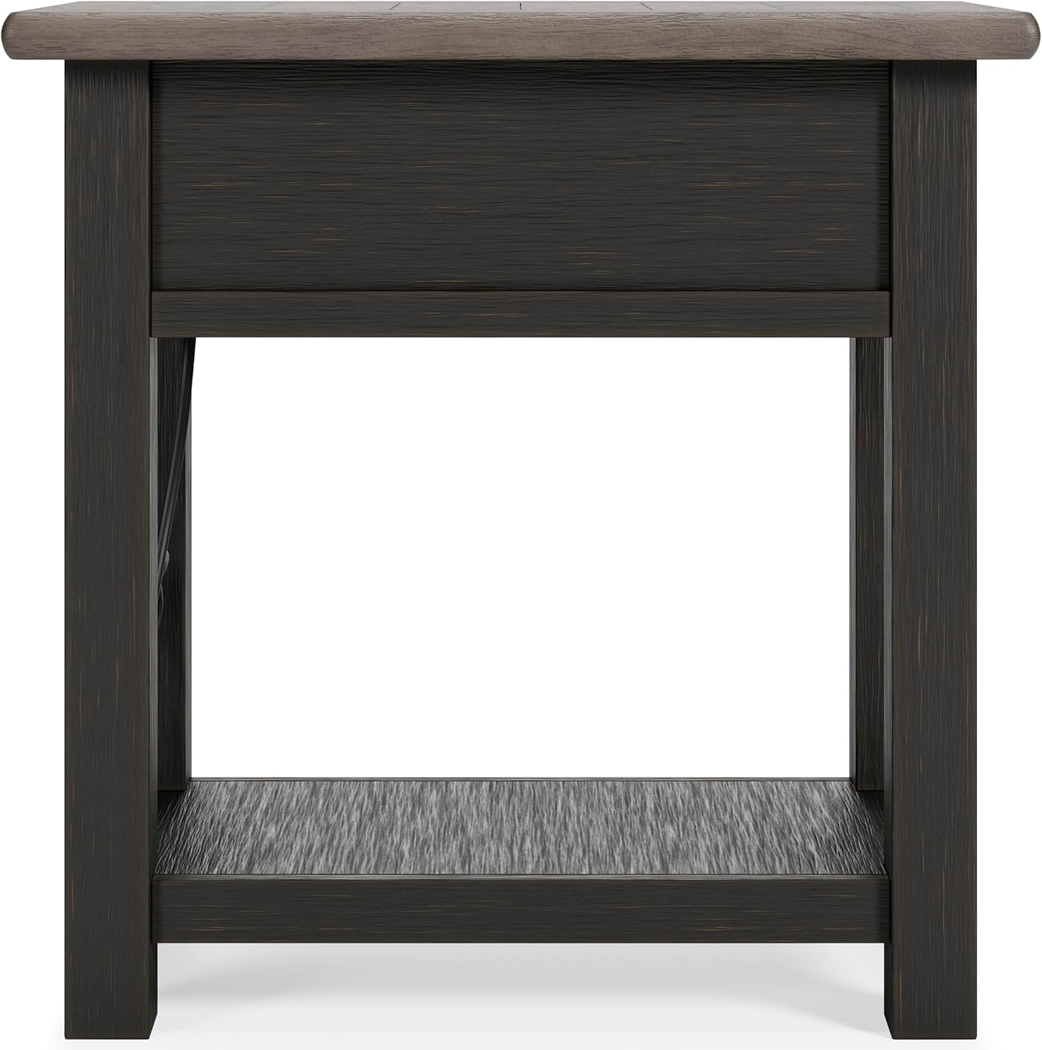 Signature Design by Ashley Tyler Creek Chair Side End Table, Plank-styled Top, Smooth-gliding Drawer, Wood, 14.13' W x 24.13' D x 24.13' H, Light Brown & Whitewash