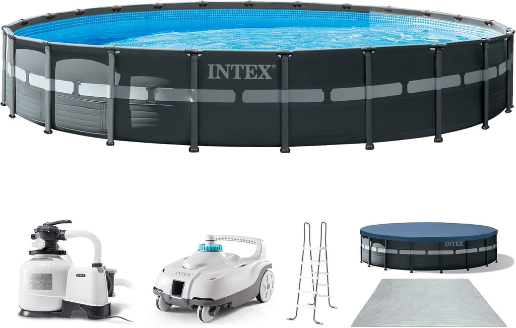 INTEX 26339EH Ultra XTR 24ft x 52in Above Ground Swimming Pool Set with Sand Filter Pump and Deluxe Automatic Vacuum Cleaner.