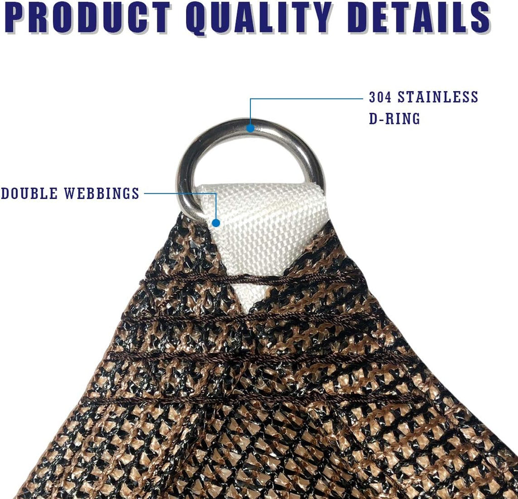 20' x 14' Brown Sun Shade Panel Privacy Screen, 95% UV Blockage Awning Shelter Fabric Cloth Screen for Pergola, Gazebo, Window, Patio - Heavy Duty Commercial Grade (Custom Size - Made in USA)