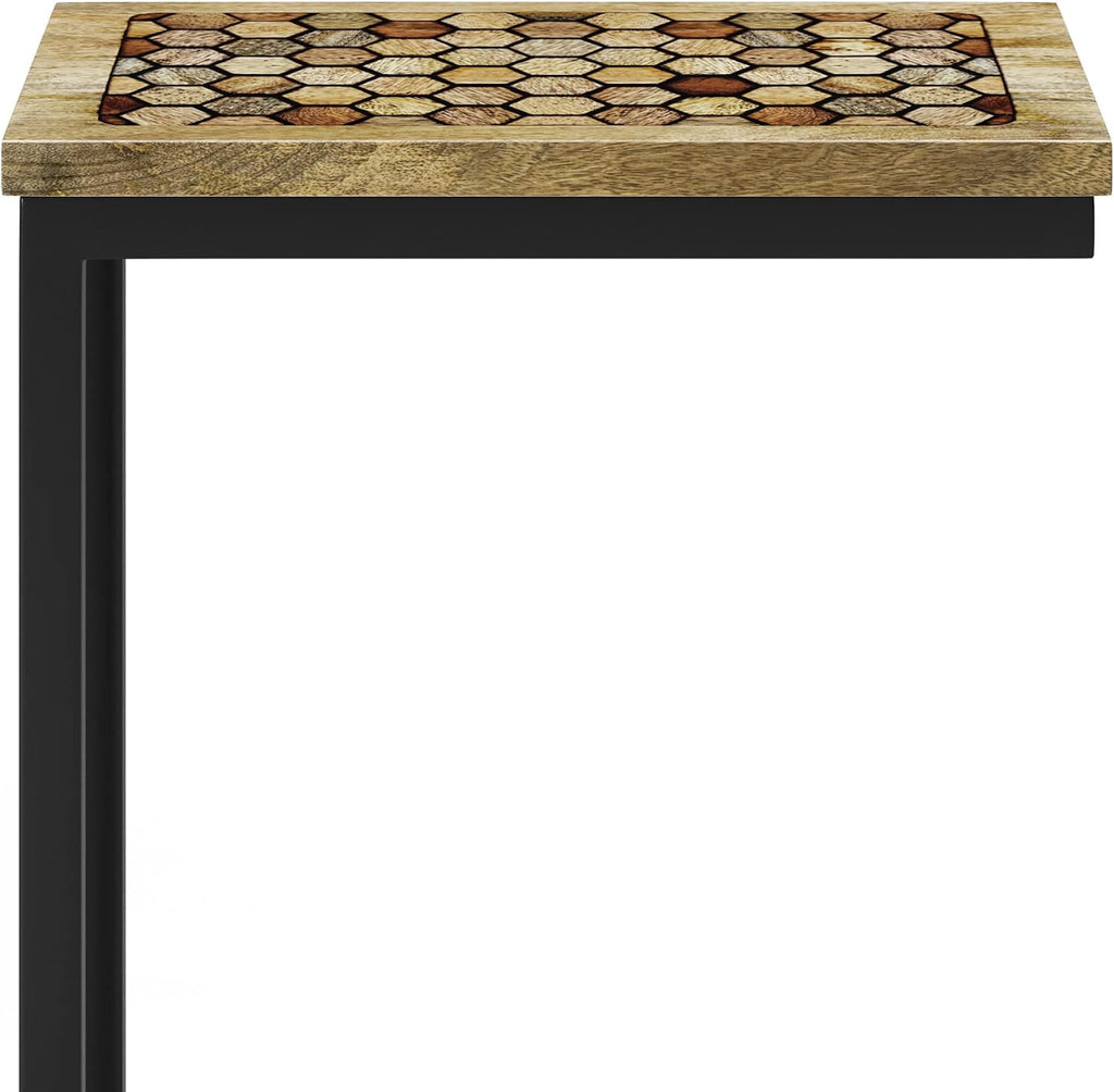 SIMPLIHOME Davisville SOLID MANGO WOOD 11 inch Wide Rectangle Boho C Side Table in Natural, Fully Assembled for the Living Room and Bedroom
