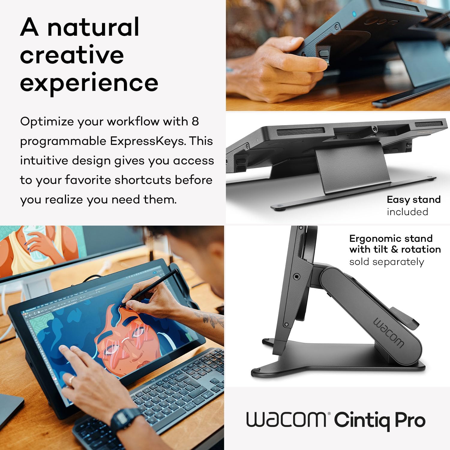 Wacom Cintiq Pro 17 Drawing Tablet with Screen, 17.3' Ultra HD 4K. 10-bit 120Hz Touchscreen Display Graphic Arts Tablet with Pro Pen 3, for Windows PC, Mac, Linux
