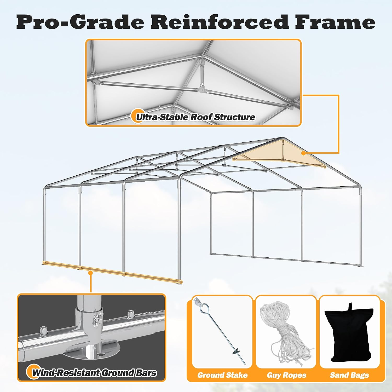 20 x 20Ft Party Tent Heavy Duty, Outdoor Wedding Tent with Removable Sidewalls, Event Gazebo Shelters Canopy for Party