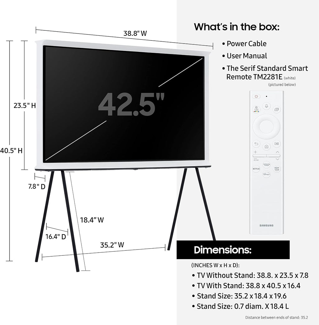 SAMSUNG 43-Inch Class The Sero LS05B Series - QLED 4K, Rotating screen, Matte Display, Premium Speakers Smart TV w/ Alexa Built-in (QN43LS05BAFXZA, Latest Model)
