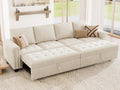 Belffin Modular Sectional Sleeper Sofa with Pull Out Bed Convertible Velvet Sleeper Sofa with Storage Sectional Couches for Living Room Beige