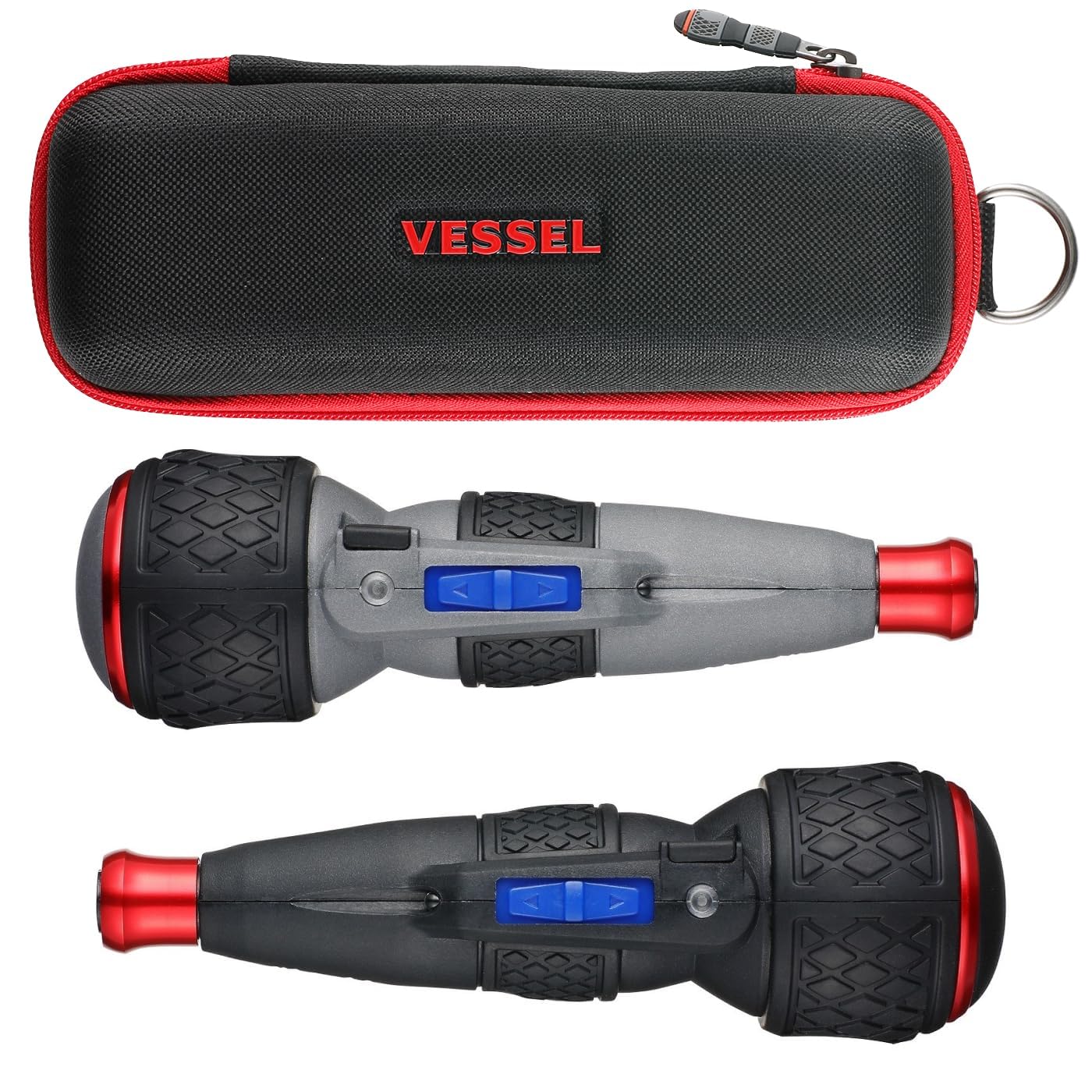 VESSEL Ball Grip Rechargeable Cordless Screwdriver Combo Kit with Case | Includes both High Torque and High-Speed Models