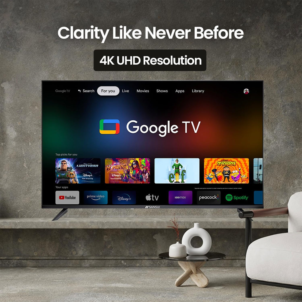 SANSUI 55' OLED 4K Ultra HD Smart TV with 120Hz Refresh Rate, AI-Powered Karaoke, Dolby Vision, Dolby Atmos, Google TV