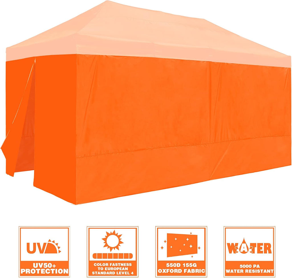 InstaHibit 6 Pack Side Wall for 10x20 Ft EZ Pop Up Canopy Tent UV50+ Zipper 550D (Sidewall Only)