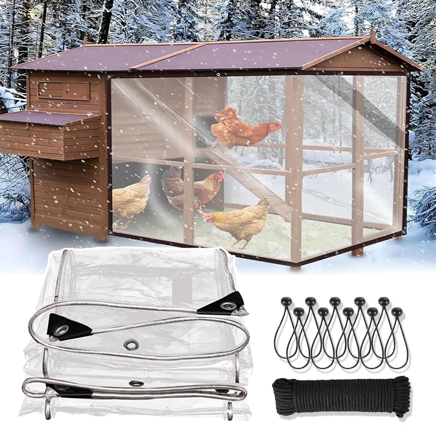 Clear Tarps for Patio 4x8 6x8 8x10 10x12 12x12ft 16 Mil Dustproof Garden Transparent Tarpaulin with Grommets and Tie Down Included Heavy Duty UV PVC Protection Greenhouse Plastic Tarp(15x19FT)
