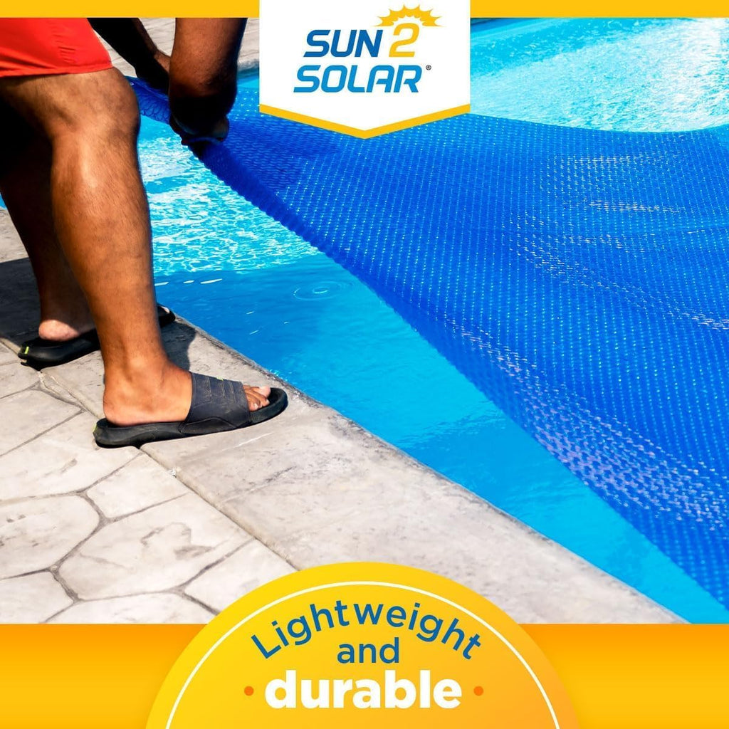 Sun2Solar Blue 30 ft Round Solar Cover | 8 Mil | Heat Retaining Blanket for Above Ground & Inground Swimming Pools | Sun's Energy Heats Pool | Bubble Heating Blankets | 800 Series