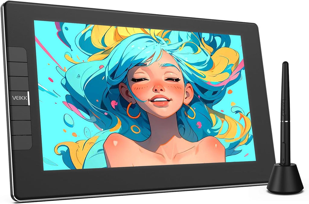 VEIKK VK1200 Drawing Tablet with Screen,11.6 inch Full-Laminated Screem Drawing Monitor with 6 Shortcut Keys and 8192 Levels Battery Free Stylus Pen,Compatible with Windows/Mac/Linux