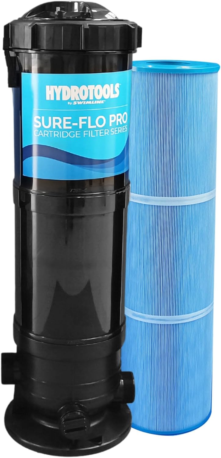 SWIMLINE HYDROTOOLS Above-Ground Pool Cartridge Tank & Replacement Filter Element - 120 Sq. Ft. High-Performance Filtration, Sure-Flo Pro System, Pump or Base Not Included
