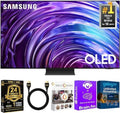 Samsung 55-Inch S95D OLED 4K Smart TV, Dolby Atmos, HDR10+, Motion Xcelerator 144Hz, Slim Metal Design, 4K AI Upscaling, Alexa Built-in, Includes 2-Year Warranty, AUX HDMI Cable & Streaming Bundle