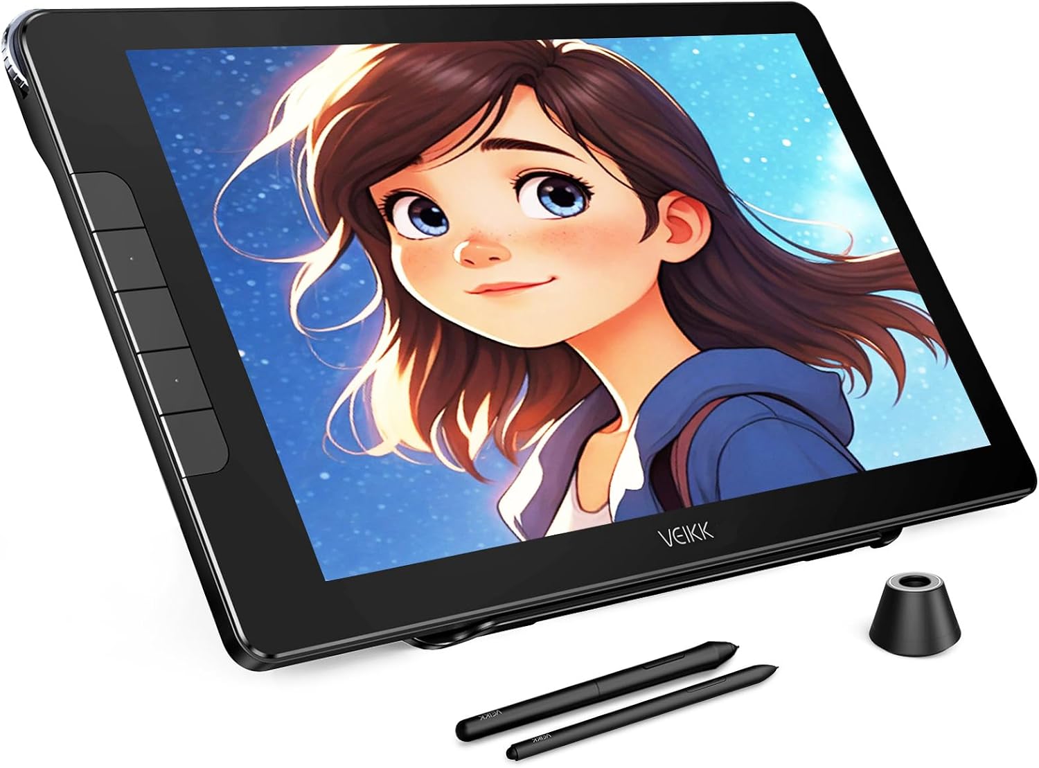 VEIKK Drawing Tablet with Screen 15.6 inch Studio 16 Graphics Tablet with Full-Laminated AG Glass Screen,16K Levels Battery-Free Pen,Digital Drawing Pad for Computer (125% sRGB)