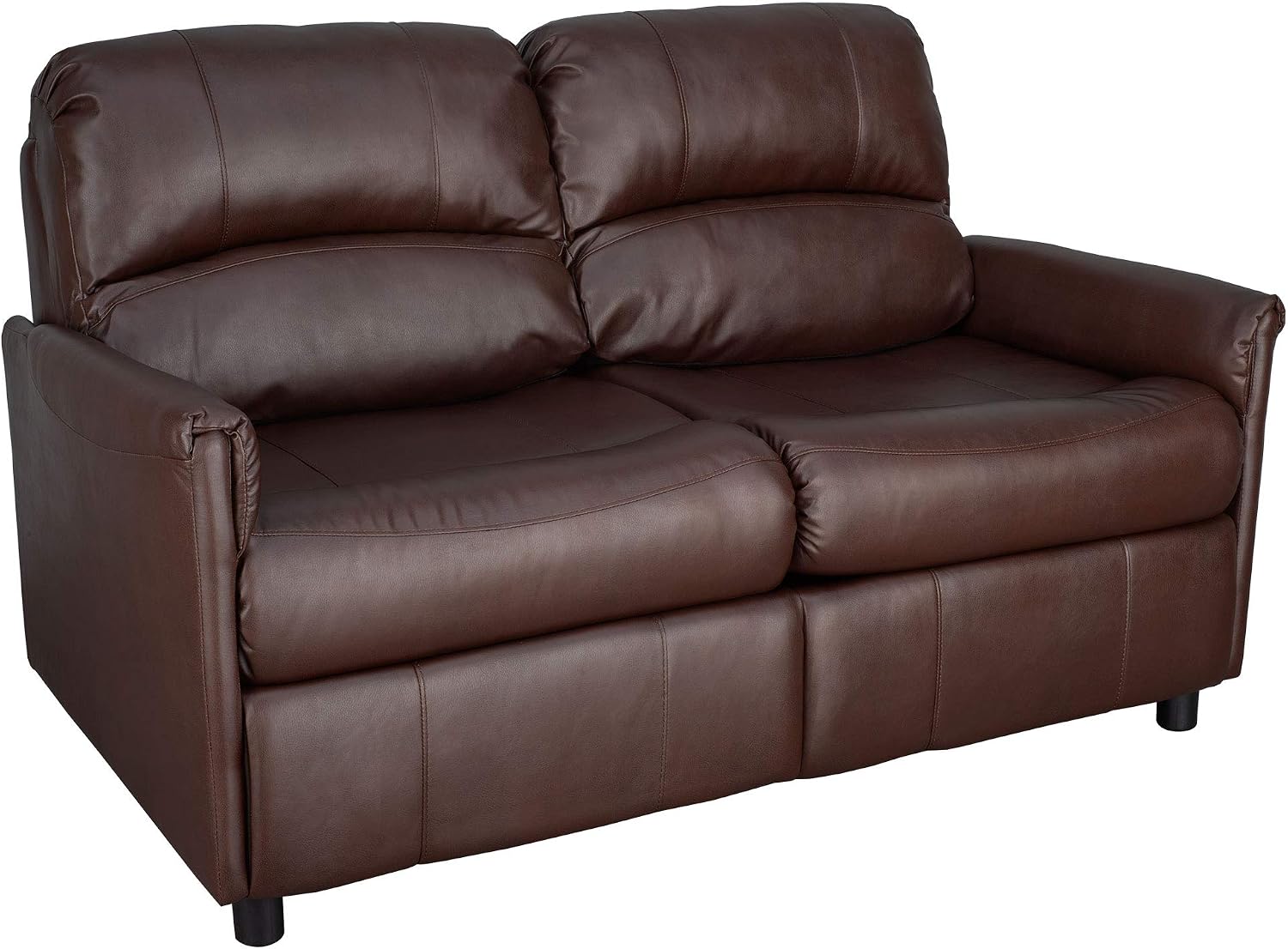 RecPro Charles Collection 60' RV Hide A Bed Loveseat | Memory Foam Mattress | Pull Out Couch | Mahogany