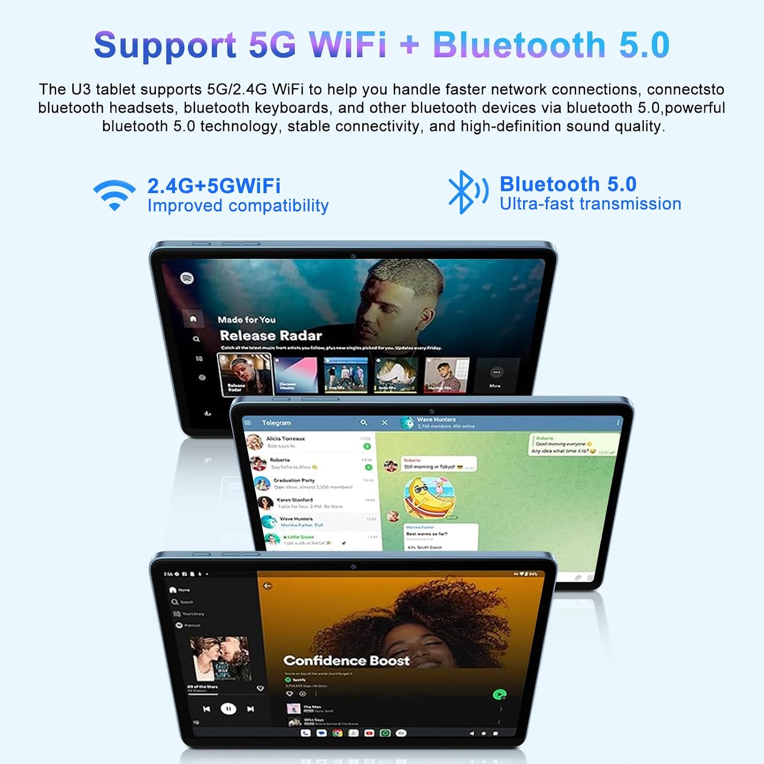 Tablet 10 inch Android 15 Tablets 30GB RAM 128GB ROM 1TB Expand, 8000mAh Octa-Core Tablets with Keyboard Mouse, HD IPS Display, Gemini AI, GPS, 5G WiFi, Widevine L1, Split-Screen - Metal Blue