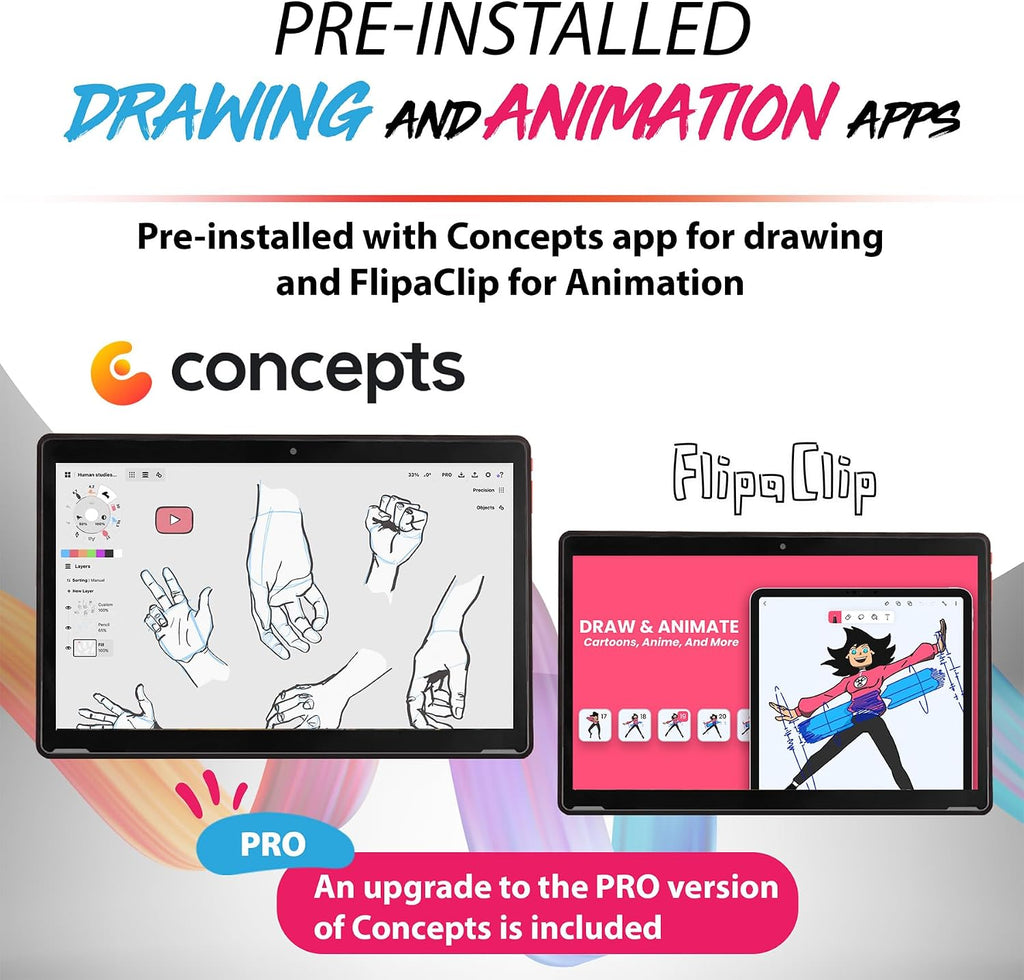 PicassoTab XL Drawing Tablet • No Computer Needed • 11.6' Screen • Drawing Apps • Tutorials • 4 Bonus Items • Stylus Pen • Portable • Standalone • Best Gift for Beginner Digital Graphic Artist • PCXL