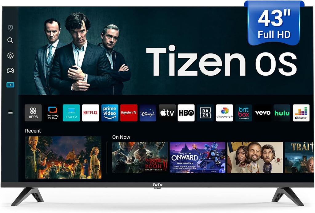 TuTu 43 Inch 4K UHD LED Smart TV with Tizen OS TV Compatible HDR 10, MEMC, Dolby Audio, Voice Remote, WiFi, Bluetooth, Streaming Television(2025 Model)