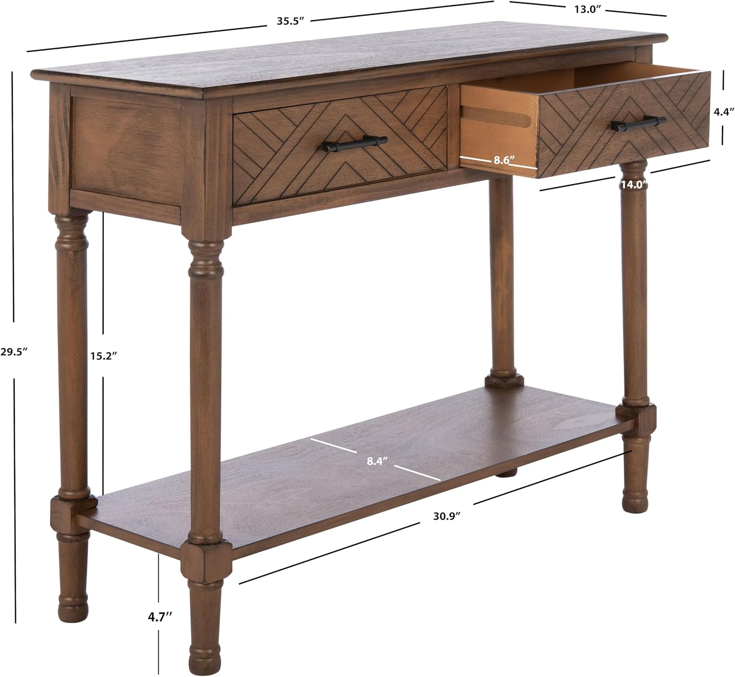 Safavieh Home Collection Peyton Brown 2-Drawer Console Table CNS5704C