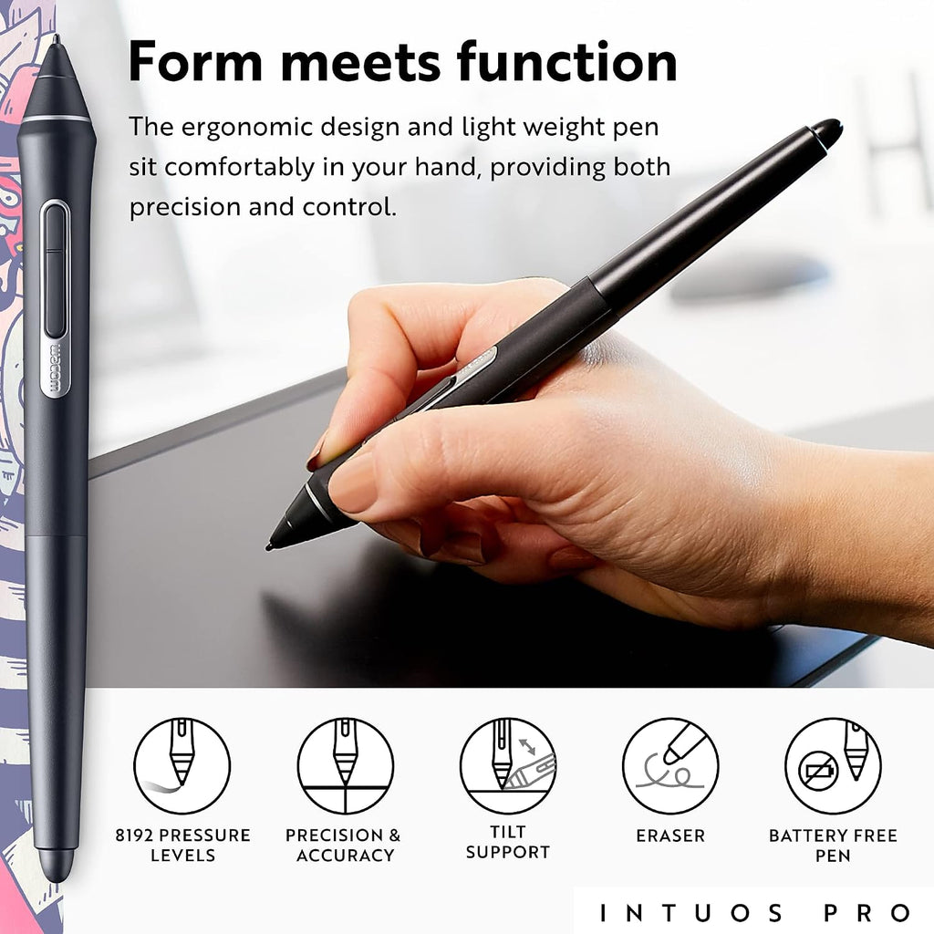 Wacom Intuos Pro Drawing Tablet, Small 10.6' x 6.7' Wireless Graphics Art Tablet with Pro Pen 2 & Touch Ring, Digital Drawing Pad for Mac and Windows PC