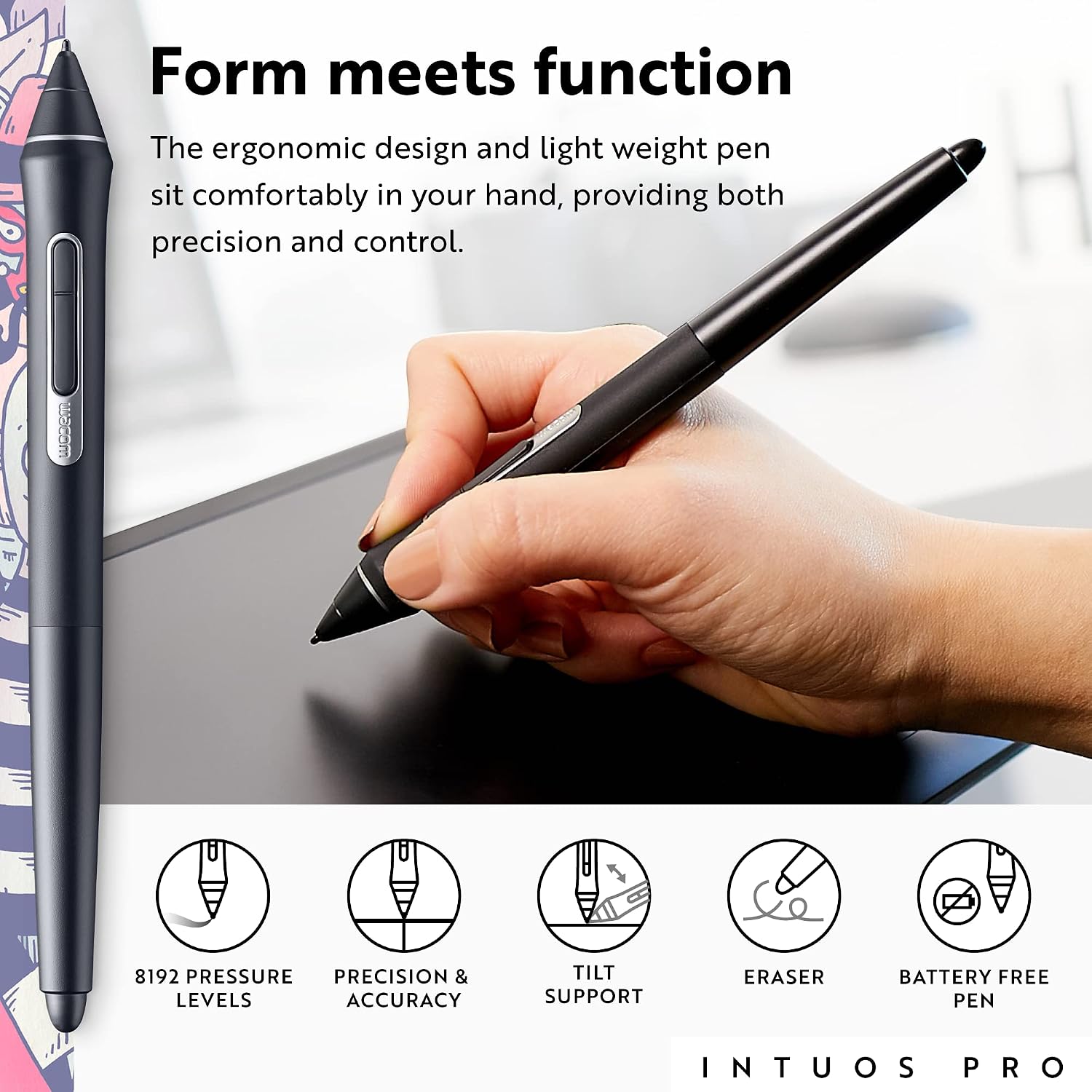 Wacom Intuos Pro Drawing Tablet, Small 10.6' x 6.7' Wireless Graphics Art Tablet with Pro Pen 2 & Touch Ring, Digital Drawing Pad for Mac and Windows PC