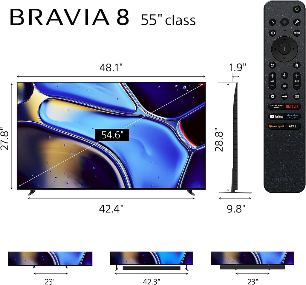 Sony K55XR80 55 Inch IMAX Enhanced Bravia OLED 4K HDR Google TV with 4 Year Amber Protection Plan (2024)