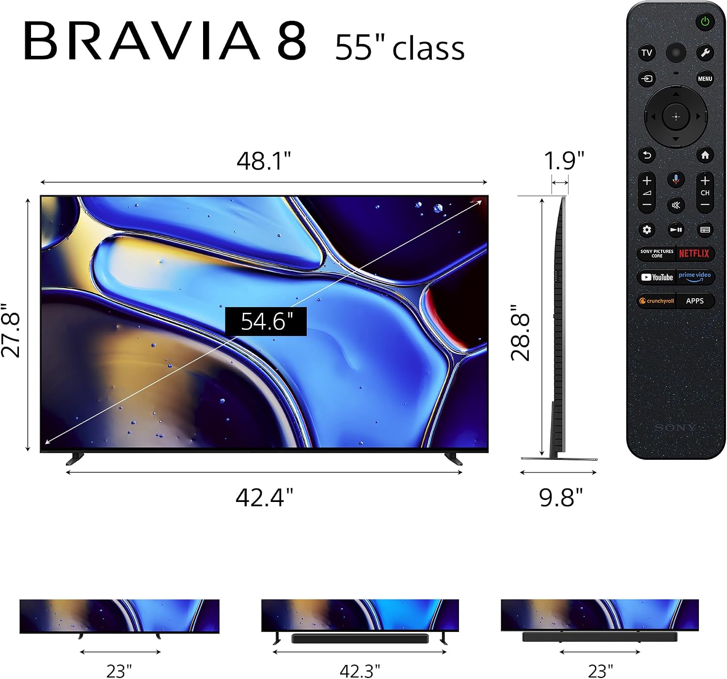 Sony K55XR80 55 Inch IMAX Enhanced Bravia OLED 4K HDR Google TV with 4 Year Amber Protection Plan (2024)
