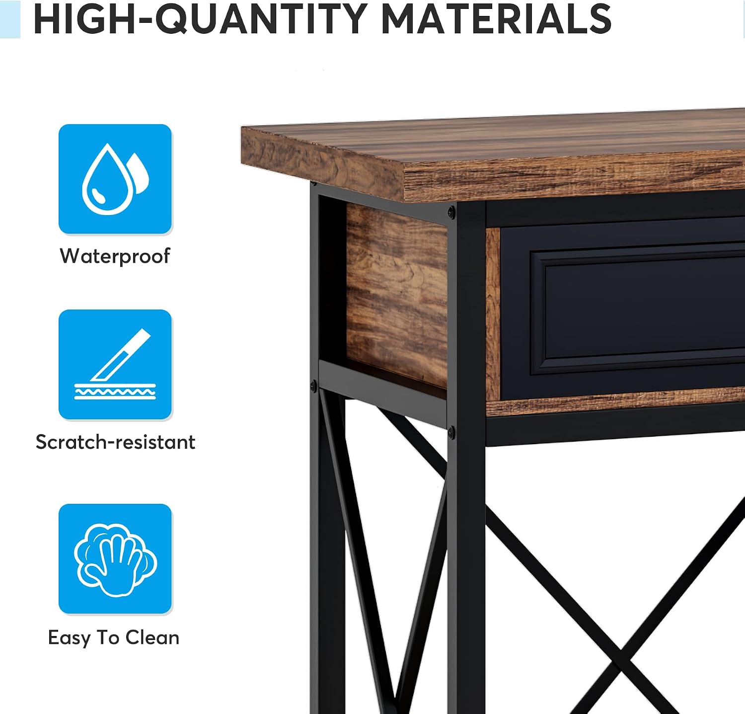 Tribesigns 70.8' Console Table with 3 Drawers, Farmhouse Entryway Table with Storage Shelf, Narrow Long Sofa Foyer Table for Entryway, Hallway (Brown/Black)