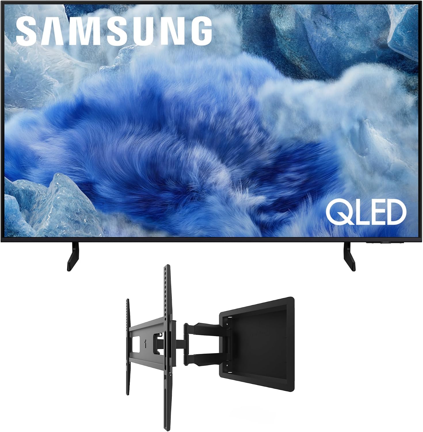 Samsung QN43Q8FAAFXZA 43 Inch Class QLED Q8F 4K Vision AI Smart TV with a Kanto R300 Recessed Low Profile Full Motion TV Wall Mount (2025)