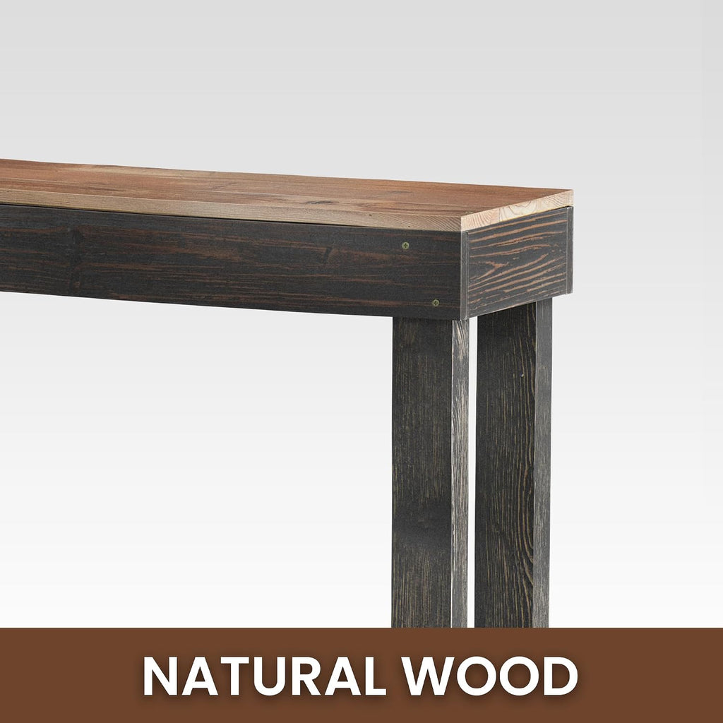 Rustic Farmhouse Console Table with 2 Tiers - Distressed Reclaimed Wood Entryway Sofa Table, Narrow Long Behind Couch Table for Living Room & Bedroom,60x30x10 Inch,Black