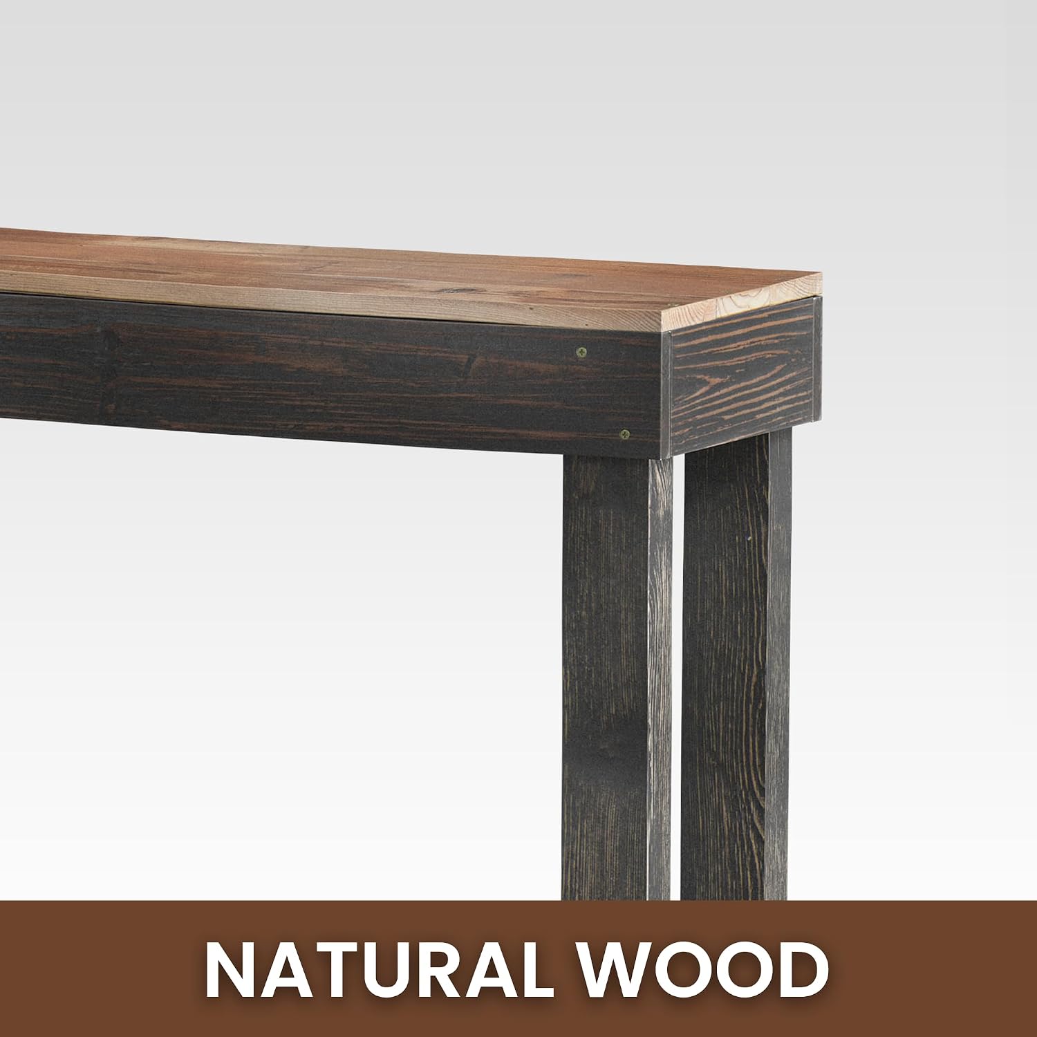 Rustic Farmhouse Console Table with 2 Tiers - Distressed Reclaimed Wood Entryway Sofa Table, Narrow Long Behind Couch Table for Living Room & Bedroom,60x30x10 Inch,Black