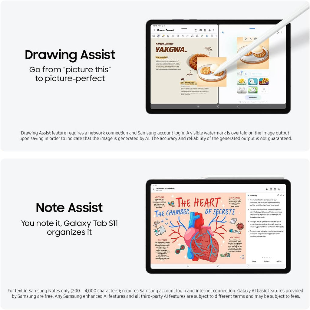 Samsung Galaxy Tab S11 256GB WiFi Android Tablet, Dynamic AMOLED 2X Display, 3nm MediaTek Processor, Galaxy AI, IP68, High Performance, Premium 11' AMOLED Screen, Slim, Portable Design, Silver